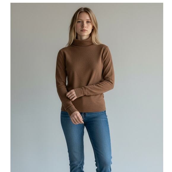 OGL Tops - OGL Top Size L NEW MaxWarm Turtleneck Long Sleeve Brami Cork Brown Tan